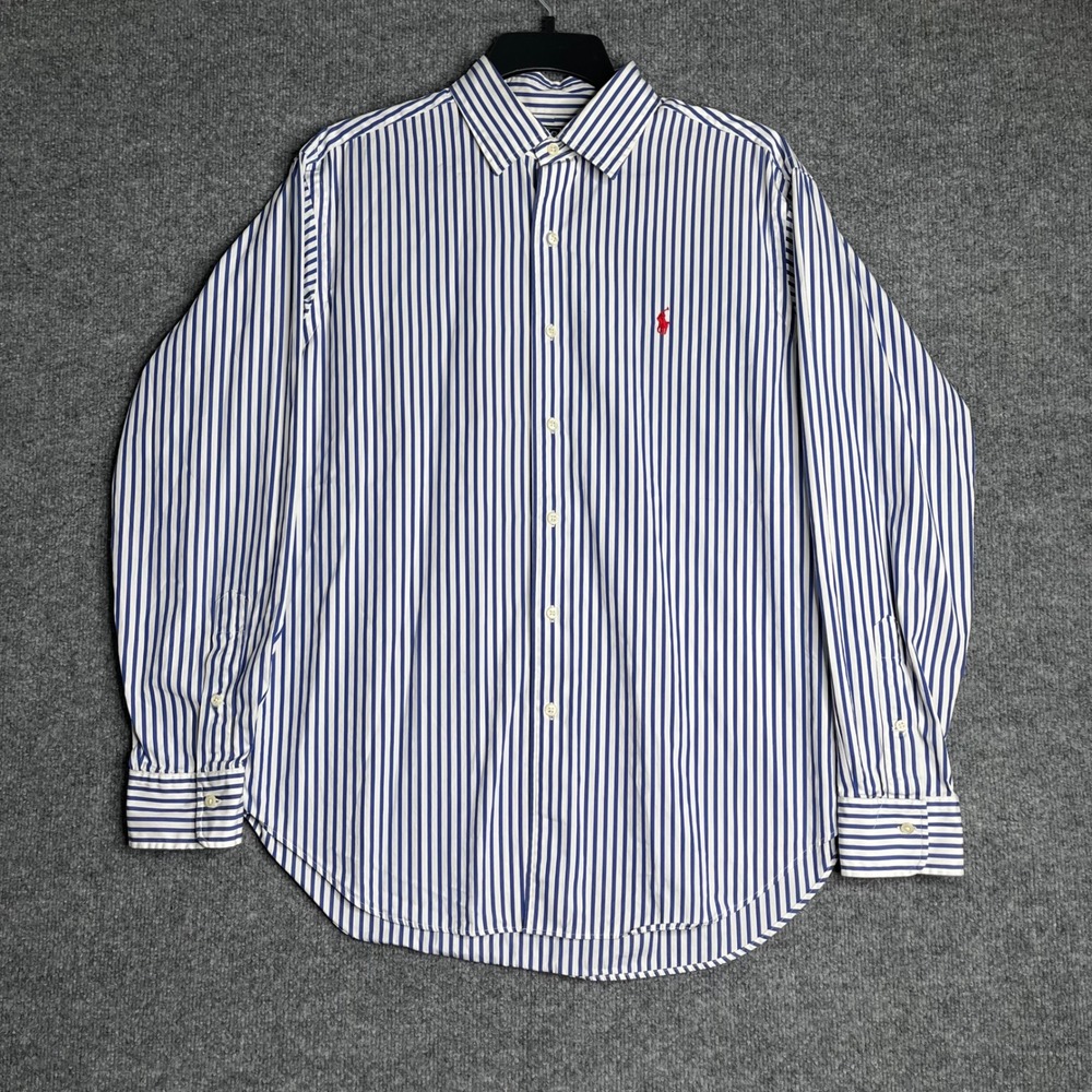 Polo Ralph Lauren Bradford Classic Fit Mens Blue White Striped Shirt Large L